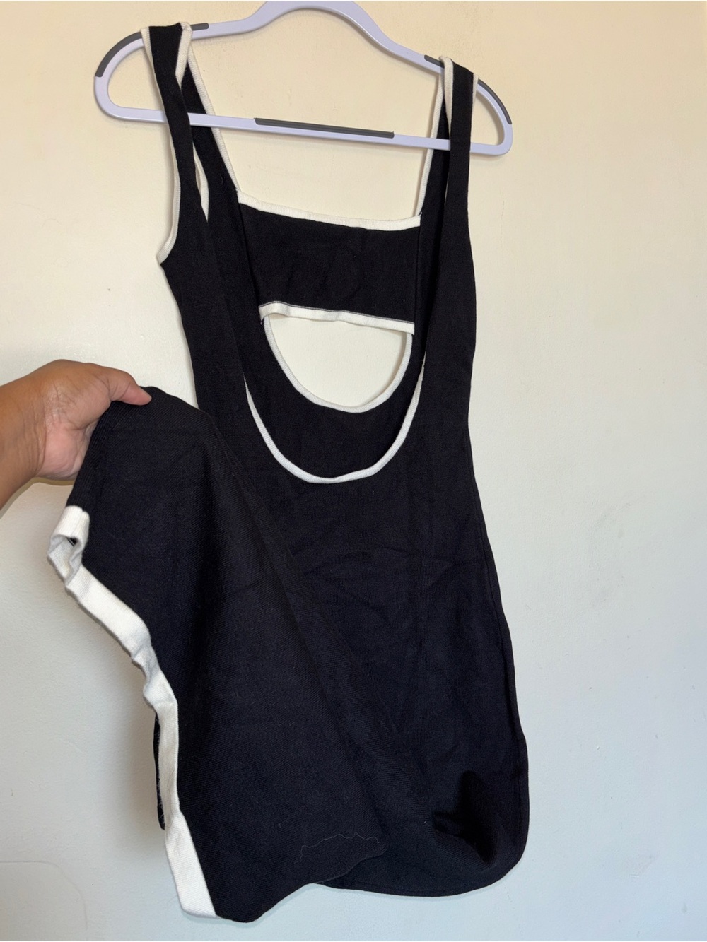 Peppermayo Knit Bodycon Tank Maxi Dress XS/S Colorblock Cutout Low Back Party - Picture 9 of 11